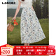 LAGOGO清新文藝半身裙女拉谷谷2025年夏季新款油畫(huà)感全棉印花裙子 混色 M