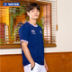 威克多（VICTOR）羽球俱樂(lè )部系列 羽毛球服 透氣有彈力男女款針織運動(dòng)短袖短褲短裙 T恤T-5503VBC/B信標藍 L