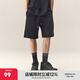CHINISM CH赤塵透氣簡(jiǎn)約肌理感直筒短褲男士夏季寬松運動(dòng)休閑外穿五分褲 黑色 L