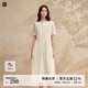 播法式珠光連衣裙女2024夏季新款設計褶皺長(cháng)款裙子DDR2LD5782 O00晚紗 S