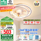 雷士（NVC） 風扇燈智能全光譜簡約超薄帶風扇 客廳餐廳臥室房間搖頭吊扇燈 羽旋42W/全光譜/智控搖頭