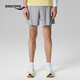 Saucony索康尼男子輕薄透氣立體彈力舒適官方正品休閑雙層短褲 巖灰 M