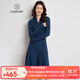 帕什羊絨連衣裙女中長(cháng)款35%山羊絨秋冬V領(lǐng)基礎厚款打底針織衫NF-11226 馬尾藻藍 L
