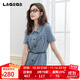LAGOGO純棉淺色牛仔連衣裙女拉谷谷2025年夏季新款元氣減齡收腰裙 淺牛仔藍 M