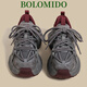 Bolomido奢侈高端品牌高檔真皮厚底老爹鞋女士2025秋季新款運動(dòng)休閑鞋百搭 灰紅 37