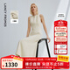 朗姿三醋酸Basic衣櫥無(wú)袖輕禮服連衣裙夏新款法式長(cháng)裙子 白色 L