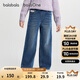 巴拉巴拉balaOne童裝兒童褲子女童冬加絨牛仔長(cháng)褲2025直筒褲208425108001