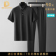 NEWMDER國際官方正品【泡泡紗肌理】透氣高彈夏季高端冰絲休閑運動(dòng)套裝男 高檔黑色【現貨速達】 M