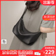 viney新款牛皮斜挎包包女包輕奢單肩包品牌生日禮物送女友老婆 【黑色】高級感實用洋氣餃子包 時尚百搭休閑小眾腋下包