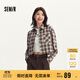森馬（Semir）長(cháng)袖襯衫女短款oversize收腰格紋襯衣復古秋抽繩上衣101524105001
