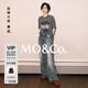 MO&Co.【秦嵐同款】牛仔褲2025春新品棉質(zhì)中腰洗水闊腿褲M(mǎn)BE1JENT08 牛仔藍色 L /L