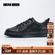 利郎男鞋頭層牛皮革板鞋抽象刻畫(huà)雕花鞋子2025新款皮質(zhì)板鞋男士 黑（W5QXL31101） 41