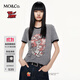 MO&Co.短袖T恤2025秋新品貓和老鼠聯(lián)名系列雪花紗印花MBE3TEE016 中花灰色 M /165