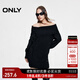 ONLY秋季休閑寬松一字領(lǐng)針織短裙連衣裙女|124346005 H1Z 黑色 M (165) 84A
