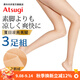 厚木Atsugi絲襪女春夏3雙裝薄款涼感連褲襪天鵝絨光腿神器襪子AMS6803 378嫩米色 3雙 L -LL(臀圍90-103 身高155-170)