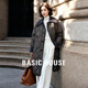 Basic House/百家好燈芯絨翻領(lǐng)菱格羽絨服冬季白鴨絨中長(cháng)款外套女 灰色 L