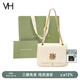 VANESSA HOGAN VH包包女包太陽(yáng)神系列復古郵差小包單肩斜挎包生日禮物送女友奶油白(油蠟皮質(zhì)款 贈禮袋)小包