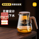 尚明玻璃內膽磁旋飄逸杯泡茶壺茶水分離過(guò)濾沖茶具套裝家用辦公沏茶壺 胡桃木800ml