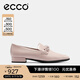 愛(ài)步（ECCO）穆勒鞋女 尖頭單鞋淺口粗跟皮鞋 型塑214243 裸粉色21424301118（牛皮革） 36