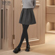 她池撒銀西裝半身裙女2025秋冬新款松緊腰純色氣質(zhì)短款A字裙