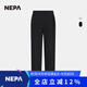NEPA耐葩秋冬戶(hù)外男女同款拉絨寬松款休閑運動(dòng)褲7JF1662 黑色C01 160/70A(070)