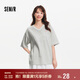 森馬（Semir）短袖T恤女中長(cháng)款V領(lǐng)蕾絲繡花2025夏oversize上衣氣質(zhì)109325100033