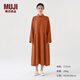 無(wú)印良品（MUJI）IDEE 女式 棉麻 提花 連衣裙 多巴胺長(cháng)裙裙子 女裝秋季 GAC71C3A 橙色 均碼(165/88A)