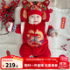 優(yōu)奇喜慶嬰兒滿(mǎn)月服加絨加厚寶寶連體衣秋冬紅色過(guò)年衣服拜年保暖棉衣 福瑞祥龍年服【不含配飾】 66cm