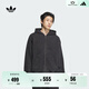 adidas陳冠希同款水洗系列運動(dòng)連帽夾克外套男秋季阿迪達斯三葉草 黑色     L