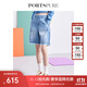 PORTS寶姿女裝秋冬新品女裝寬腳口牛仔短褲RD7P007PDC026 LIGHT DENIM 38