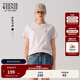 Teenie Weenie小熊2025年白色t恤新款夏季基礎圓領(lǐng)棉短袖上衣女裝 象牙白 M 165
