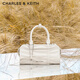CHARLES&KEITH25秋季新品復古褶皺蝴蝶結手提小方包生日禮物CK2-30840614 Cream奶白色 S