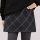 IFSONG2025秋冬新款屁簾女疊穿高級半身裙打底遮屁股神器下擺毛呢短裙子 深灰色斜格 L 90-125斤