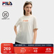FILA 斐樂(lè )官方韓素希同款女子針織短袖衫2025夏小狐貍刺繡純棉舒適T恤