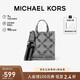 MICHAEL KORS禮物輕奢MK女包GIGI老花手提包托特包 超小號 米白色/黑色