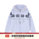 F426官方店國潮牌連帽毛領(lǐng)費爾島軟糯開衫毛衣 藍色 M