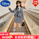 迪士尼（Disney）童裝女童套裝秋裝jk2025新款學(xué)院風(fēng)西裝襯衣百褶裙兒童女孩小西服 熱售灰色五件套（外套+裙子+襯衫+領(lǐng)帶+鏈條） 130 身高120-130cm年齡7-8歲