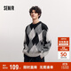 森馬（Semir）梅花系列毛衫男冬撞色菱格提花針織衫情侶毛衣寬松101724107210 