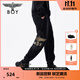 BOY LONDON25新款春夏情侶款休閑褲老鷹logo印花針織長褲N15007 黑色 M