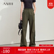 AMII女裝2025夏季新款極簡(jiǎn)工裝風(fēng)山系戶(hù)外棉質(zhì)微彈闊腿休閑長(cháng) 軍綠 XL