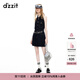 DZZIT【明星同款】地素連衣裙夏季掛脖設計牛仔裙子女 深藍色 XS