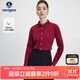 Navigare意大利小帆船女士全棉長(cháng)袖襯衫純色燈芯絨襯衣2333005502紅XL