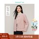 茵曼（INMAN）法式羊圈毛毛呢短外套2025春秋季女裝新款圓領(lǐng)寬松小個(gè)子上衣 溫粉色 L