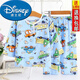 迪士尼（Disney）25新款春夏秋季棉綢睡衣男孩小孩寶寶薄款哪吒衣服兒童空調家居服 藍汽車(chē) 170 【70碼】身高95-100cm