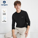 Navigare小帆船男士圓領(lǐng)長(cháng)袖T恤春秋款抑菌長(cháng)絨棉純色內搭上衣1135005302