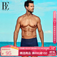范德安（BALNEAIRE）泳褲男士運動(dòng)平角大碼游泳褲時(shí)尚速干海邊溫泉褲游泳衣 50165 丈蘭暗紋 2XL