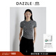 DAZZLE 地素短袖T恤2025年夏季新款深灰色博古寶瓶繡花T恤 深灰色 S