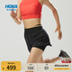 HOKA女士夏季舒適干爽透氣輕量輕彈撞色簡(jiǎn)約越野跑步短褲 黑色 （尺碼偏大） S