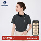 Navigare意大利小帆船女條紋T恤斜扣翻領(lǐng)短袖POLO衫2325525518 黑 S 