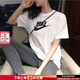 耐克（NIKE）T恤女士 2025夏新款運動(dòng)服裝跑步健身衣棉質(zhì)半袖透氣純色圓領(lǐng)短袖 DX7907-100 L